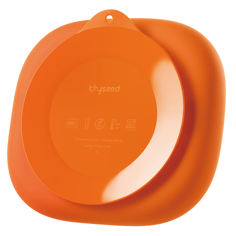 thyseed Silicone Baby Feeding Plate Orange ATC-D01